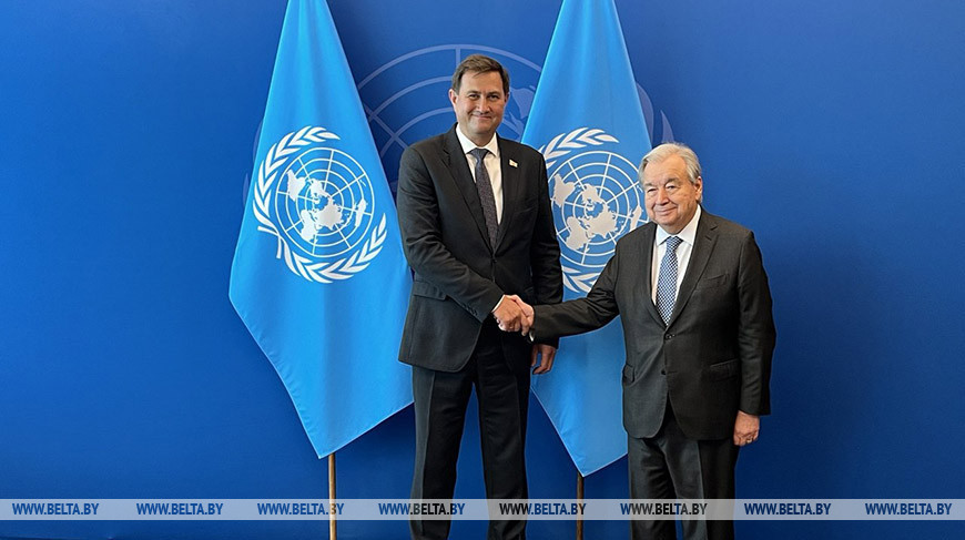 马克西姆·雷任科夫和安东尼奥·古特雷斯 图源：外交部